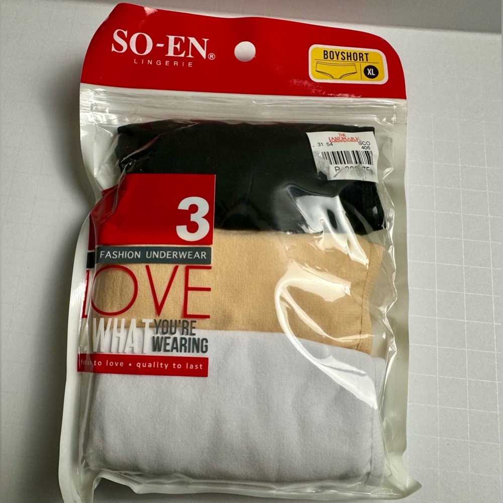 SO-EN's Premium Boy Short Underwear. Size Extra Large. 3 Pack